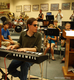 Conrad Oberg Performing with band for Blues in the Schools
