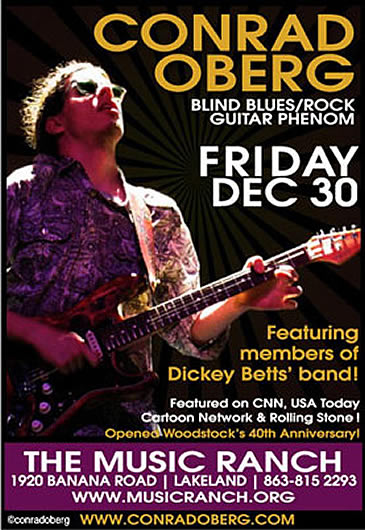 Conrad oberg live at the music ranch, lakeland, fl, dec 30 featuring members of Dickey Betts' band