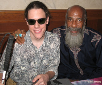Conrad Oberg and Richie Havens before Conrad's performance at the 40th Anniversary of Woodstock