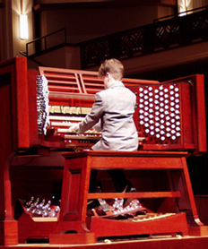 Conrad Oberg on the pipe organ